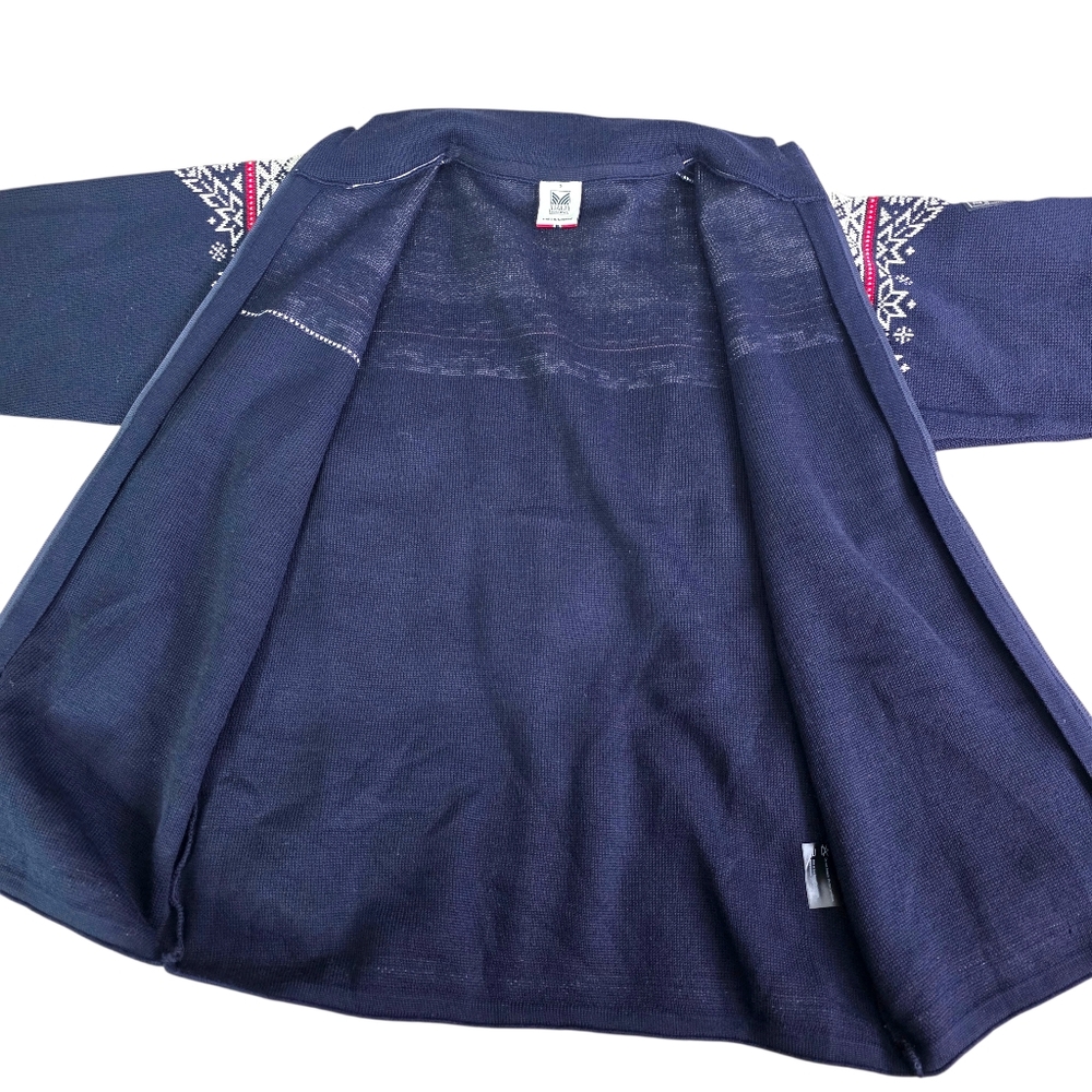 Dale Of Norway Vintage Navy and White High Quality Merino Wool Zip-Up Sweater S - Picture 5 of 12